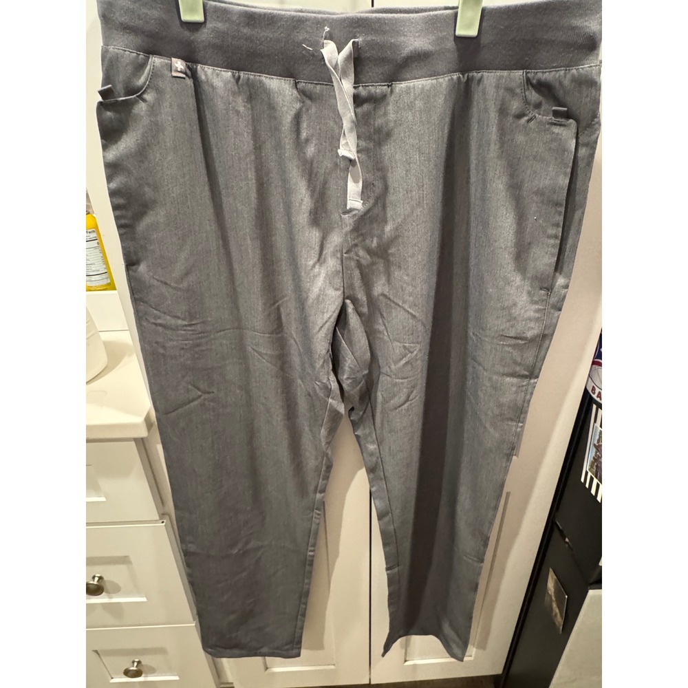 FIGS Women Castelar Scrub Pants Graphite Gray Yoga Waistband W18SW2002 Large NWT